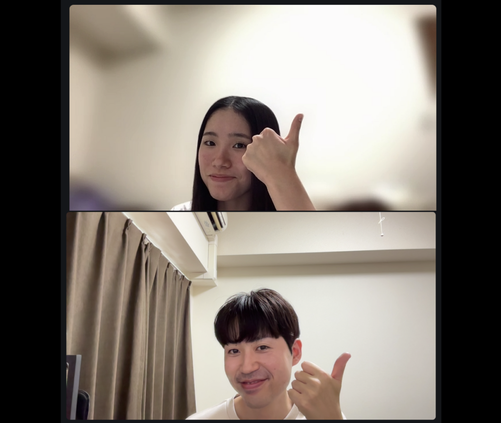 Zoomでのオンライン授業の様子（講師と生徒さん）