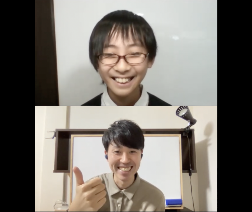 Zoomでのオンライン授業の様子（講師と生徒さん）