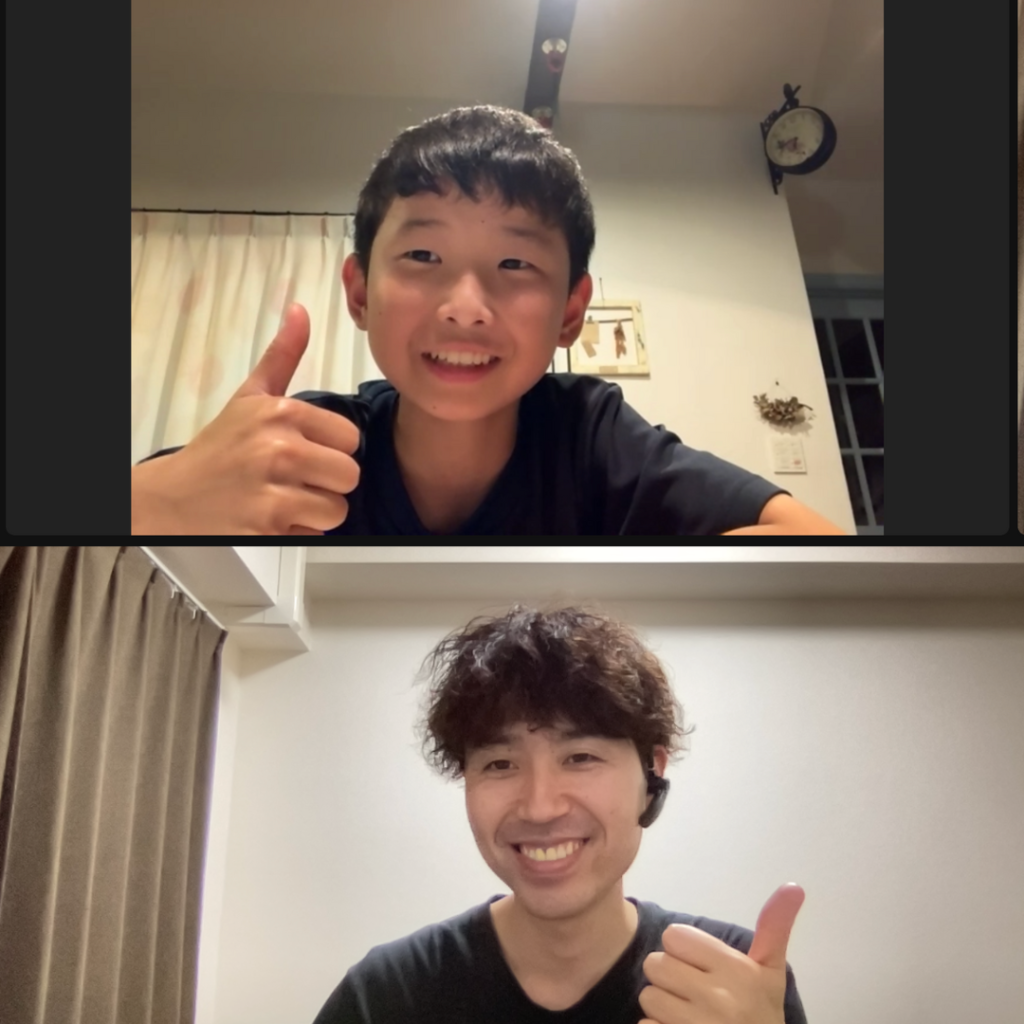 Zoomでのオンライン授業の様子（講師と生徒さん）